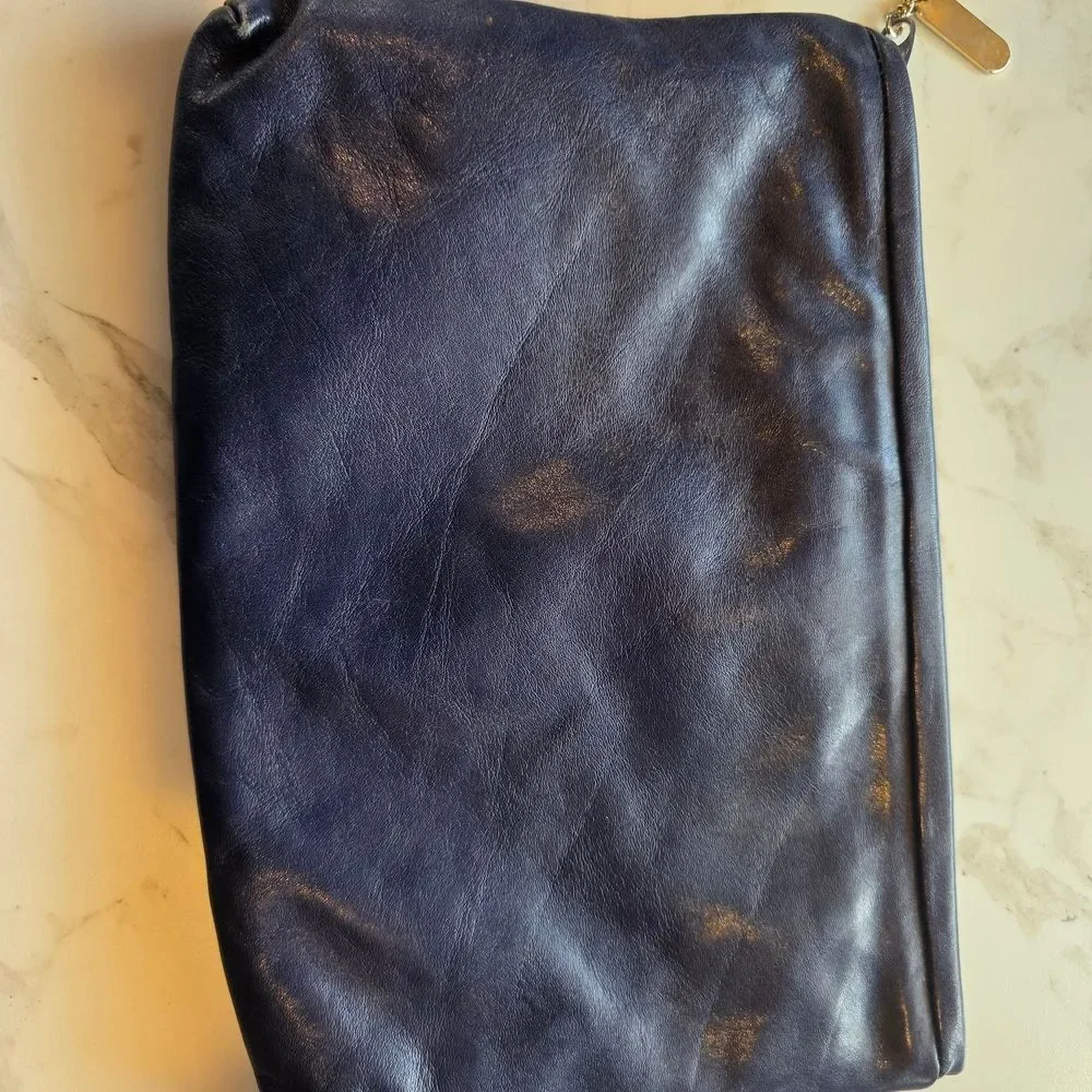 Giani Bernini Navy Leather Clutch